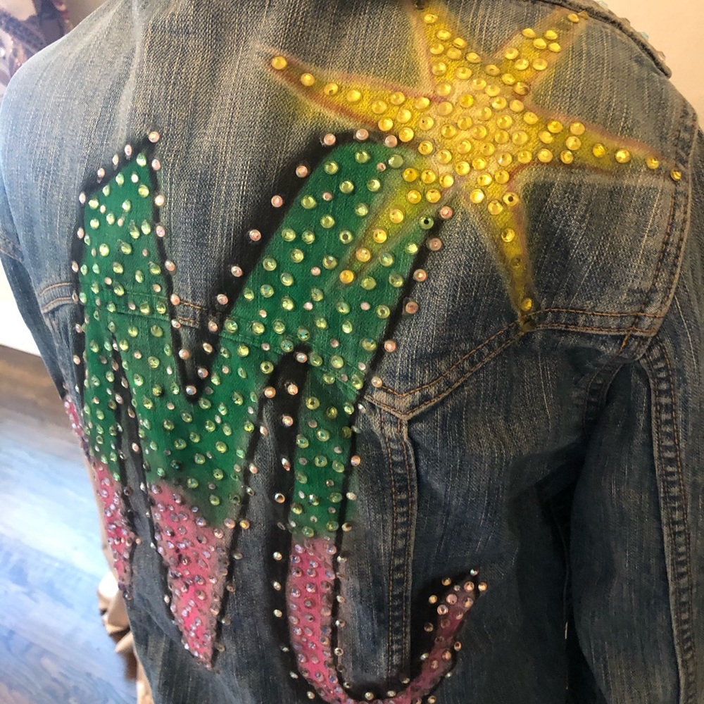 Custom Denim Airbrushed Jacket - image 3